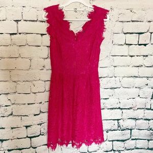 The Letter Hot Pink Lace Dress